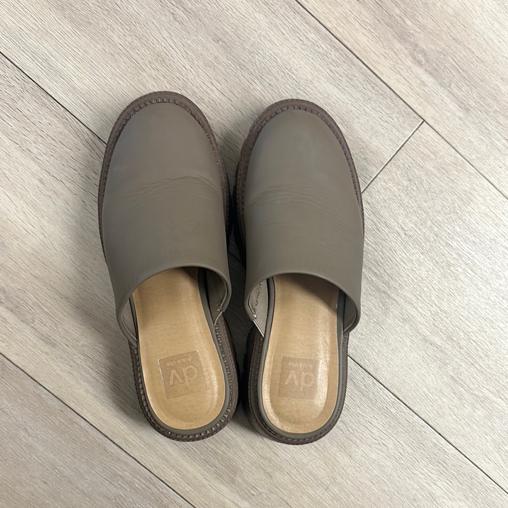 Taupe Slip-On Mules